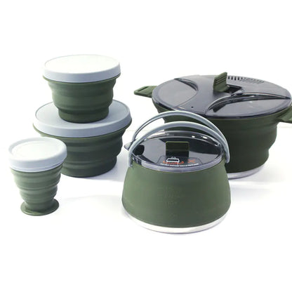 New Outdoor Camping Folding Pot - Silicone Cookware Set