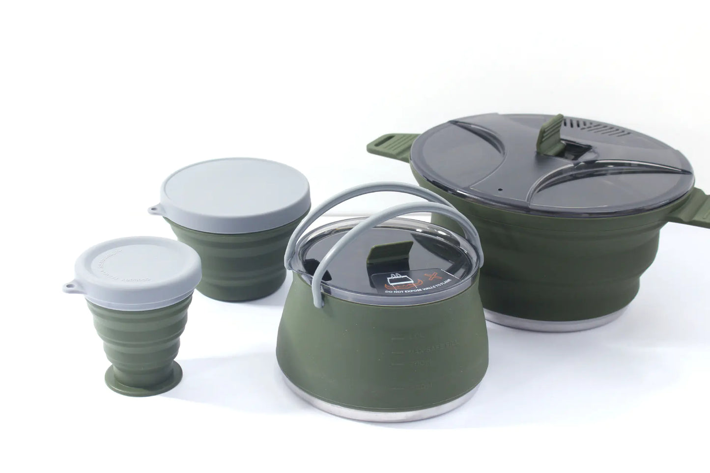 New Outdoor Camping Folding Pot - Silicone Cookware Set