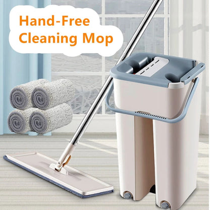 Hands-Free Flat Mop & Bucket Set