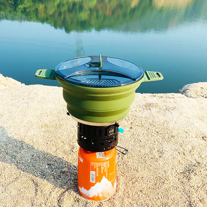 New Outdoor Camping Folding Pot - Silicone Cookware Set