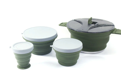New Outdoor Camping Folding Pot - Silicone Cookware Set